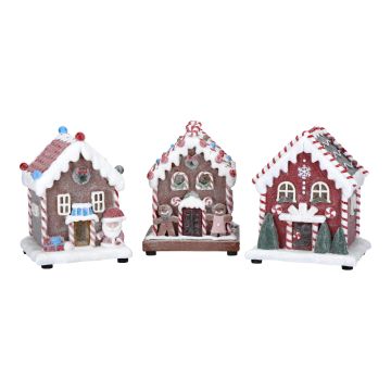 Christmas Candy House 3ass Gingerbread LED 20cm
