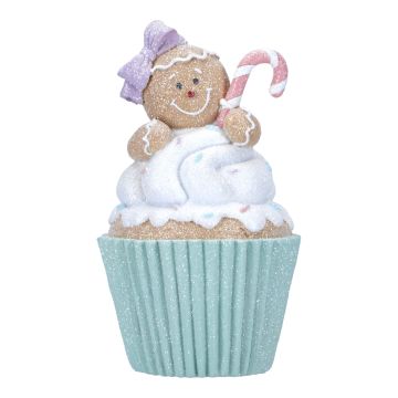 Gingerbread Cupcake with Man and Cane Poly 15cm