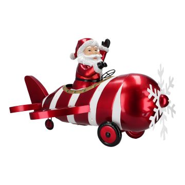 Santa in plane led metal