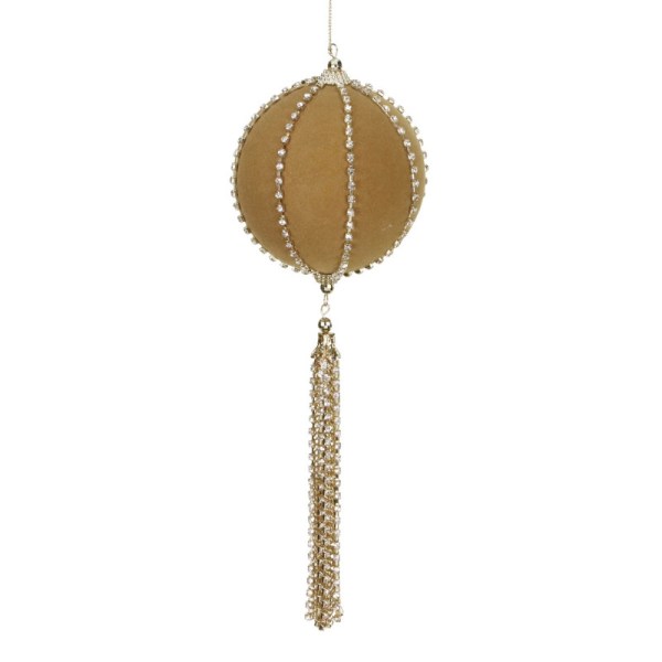 FABR.MET.BALL W/TASSEL ORN GLD 30,5CM