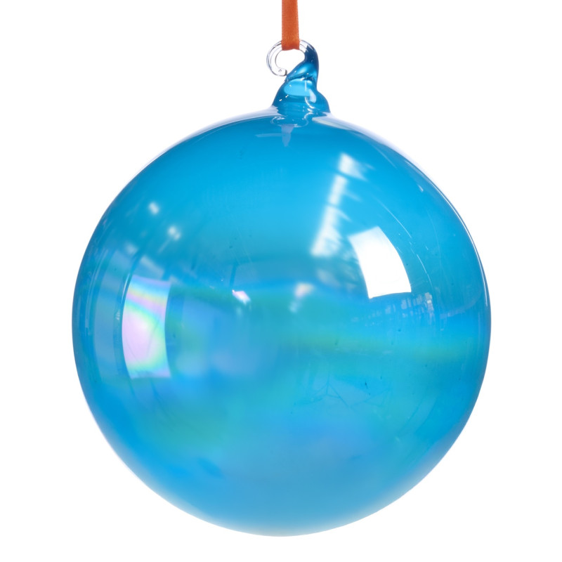 GLSS IR.BALL ON RIBBON BLU/OR/MULTI 15CM