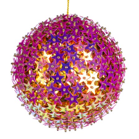 3D SEQ.STAR COVERED BALL PNK/GLD 10CM