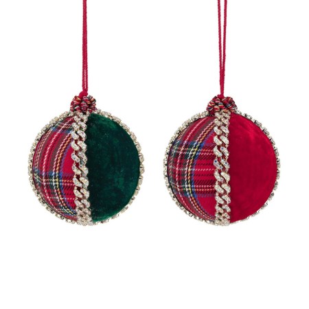 + VELV.TART.JEWEL TRIM BALL ASS/2 RD/GRN 10CM
