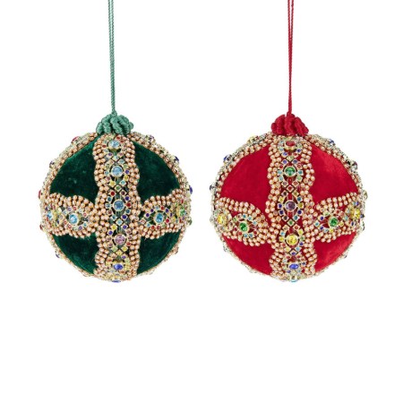 + VELV.JEWEL CROSS BALL ASS/2 RD/GRN/MULTI 10CM