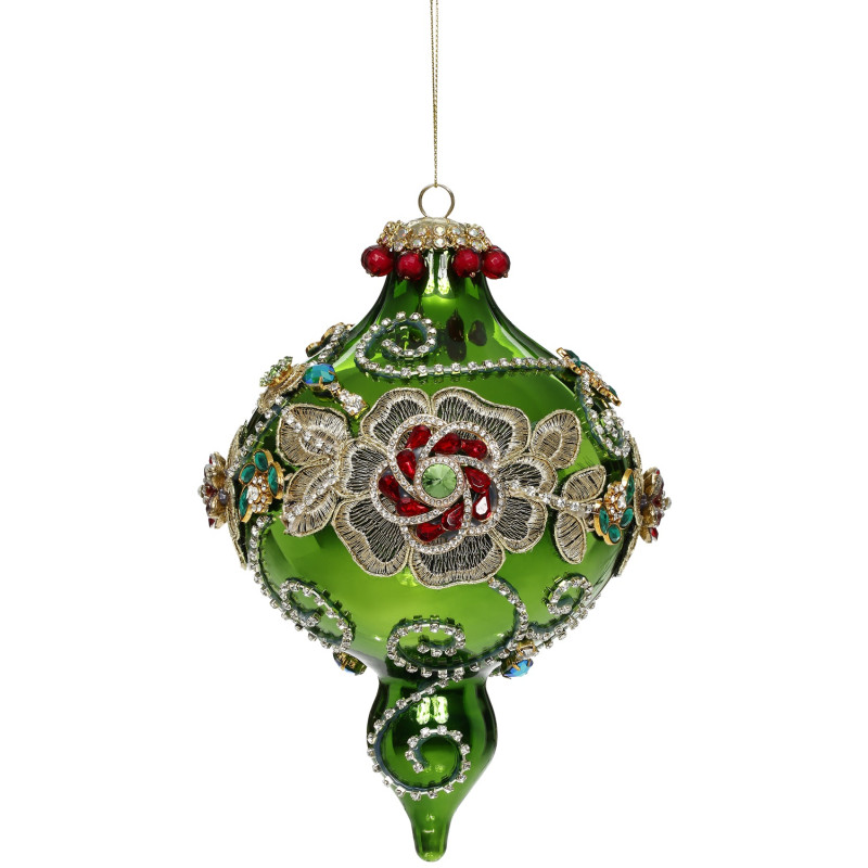 KINGS JEWEL EXTRA FANCY FINIAL ORN GRN 20CM