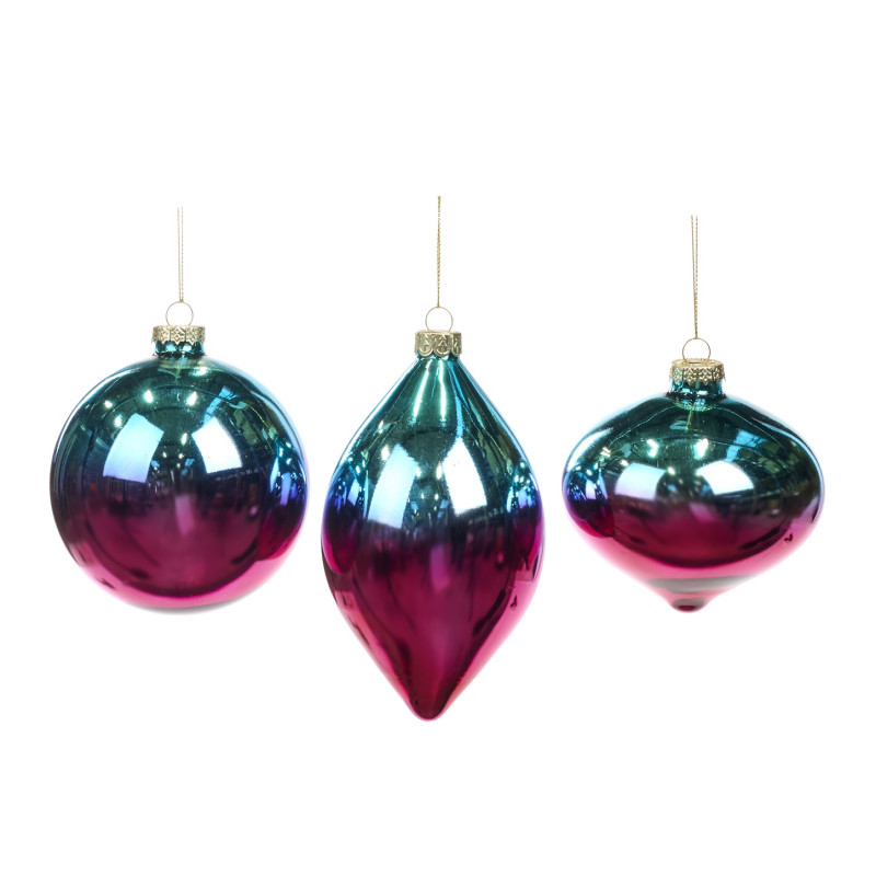 GLSS GRADIENT BALL/FIN.ORN ASS/3 BLU/RD 10CM