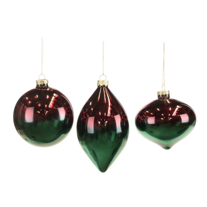 GLSS GRADIENT BALL/FIN.ORN ASS/3 RD/GRN 10CM