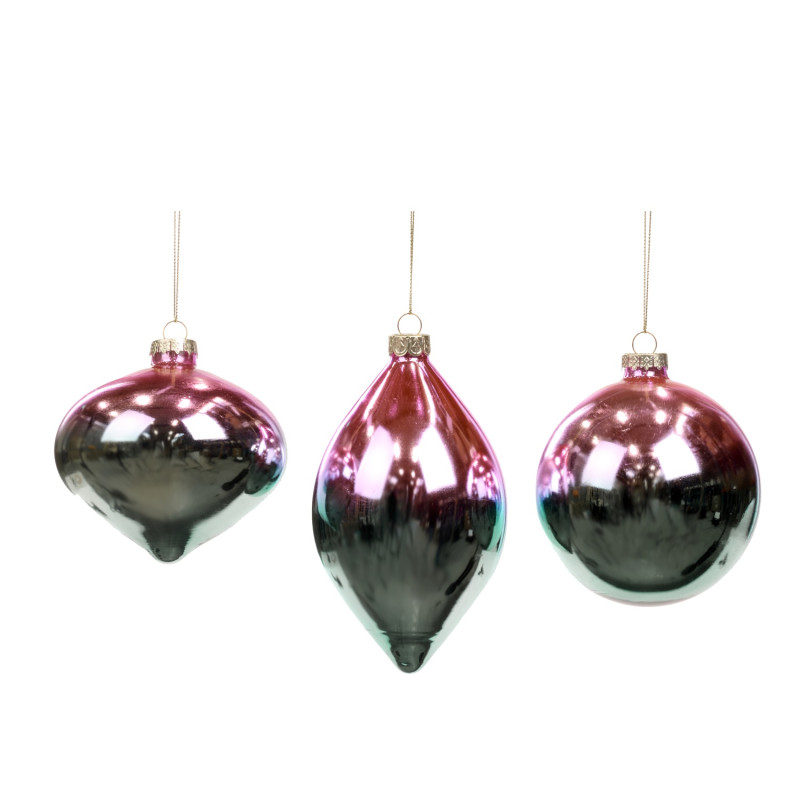 GLSS GRADIENT BALL/FIN.ORN ASS/3 PNK/GRN 10CM