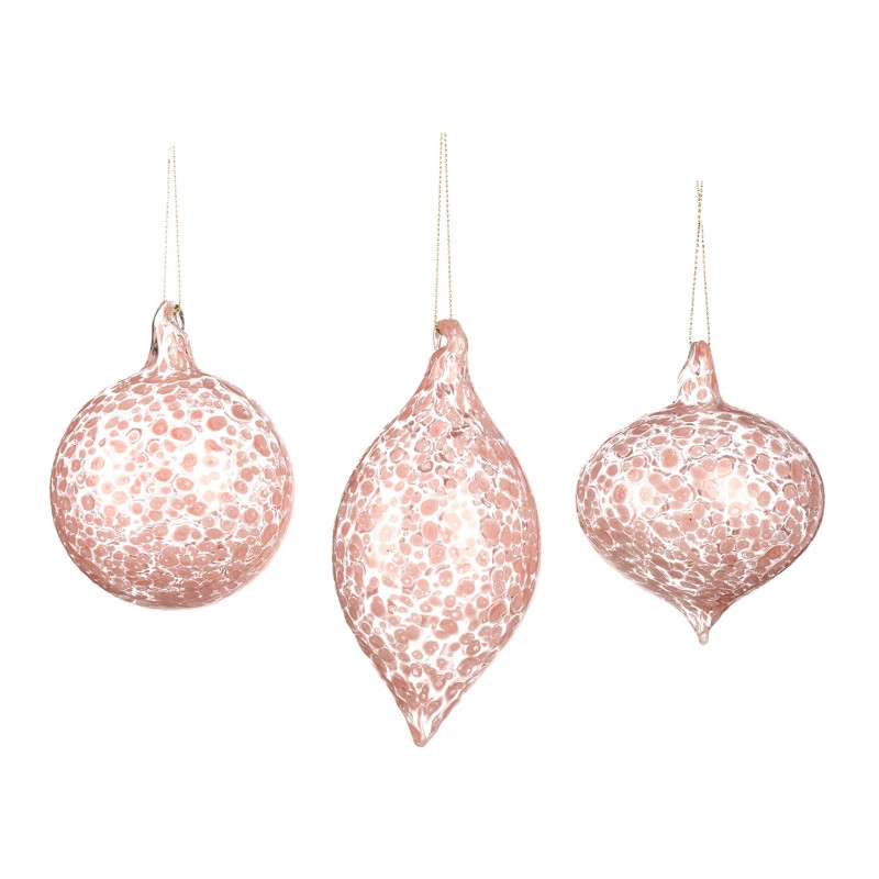 GLSS SPOTTED BALL/FIN.ORN ASS/3 PNK/CLR 8CM