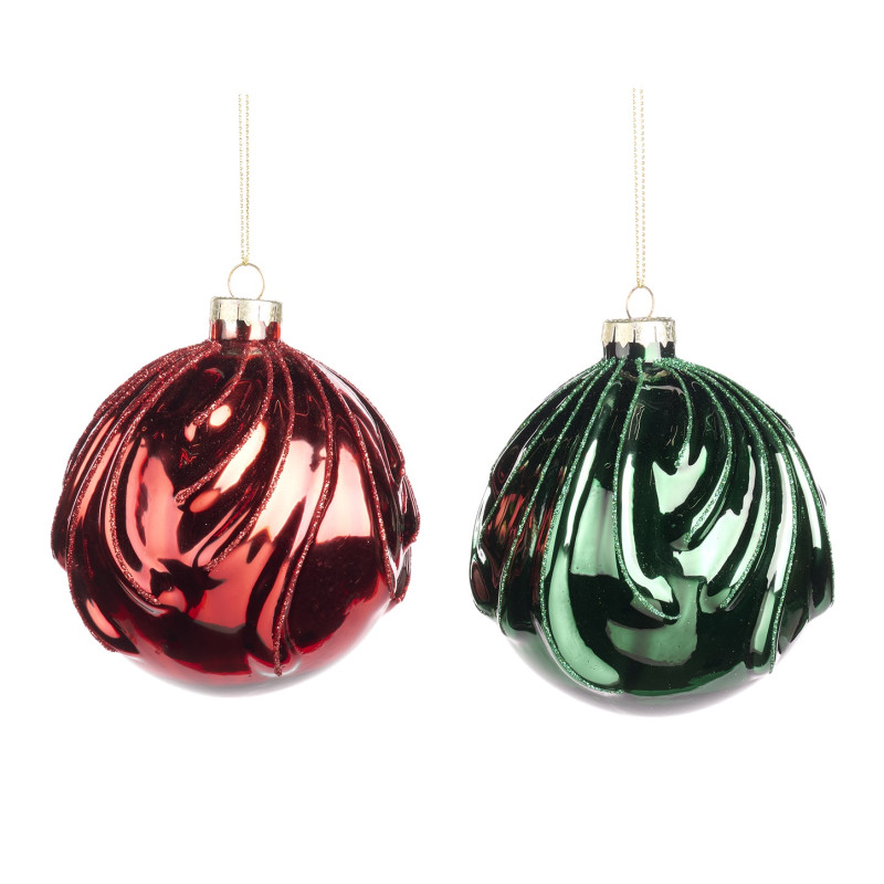 GLSS 3D LEAF TOP BALL ASS/2 RD/GRN 10CM