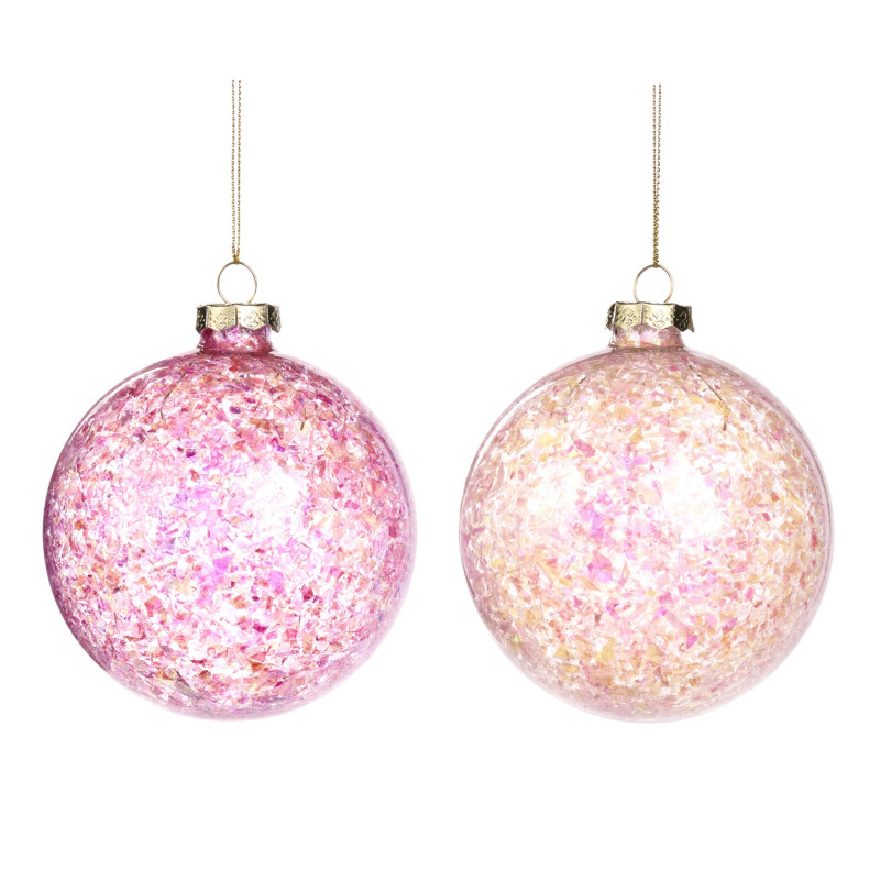 GLSS IR.FOIL BALL ASS/2 PNK/PRPL 10CM