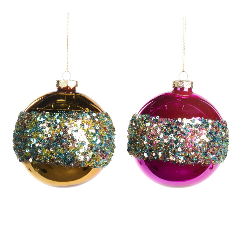 GLSS SEQ.RING BALL ASS/2 PNK/GLD/BLU 10CM