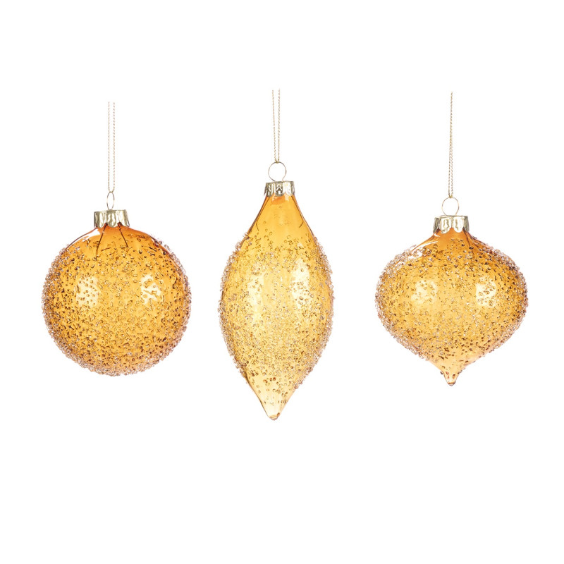 GLSS CRUSH BALL/FIN.ORN ASS/3 OR/GLD 8CM