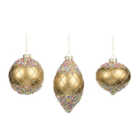 +GLSS SEQ.GLT NET BALL/FIN.ORN ASS/3 GLD/MULTI 8CM