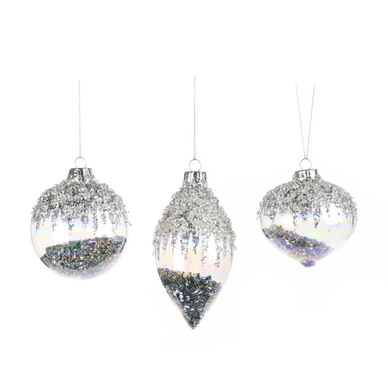 +GLSS JEWEL GLT TOP BALL/FIN.ORN ASS/3 CLR/SLV 8CM