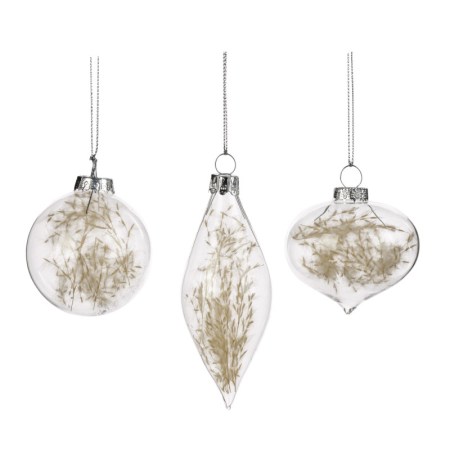 + GLSS DRIED PLANT BALL/FIN.ORN ASS/3 WH/CRM 6CM