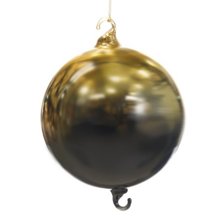 + GLSS GRAD.BALL W/2 HOOKS GLD/BLK 12CM