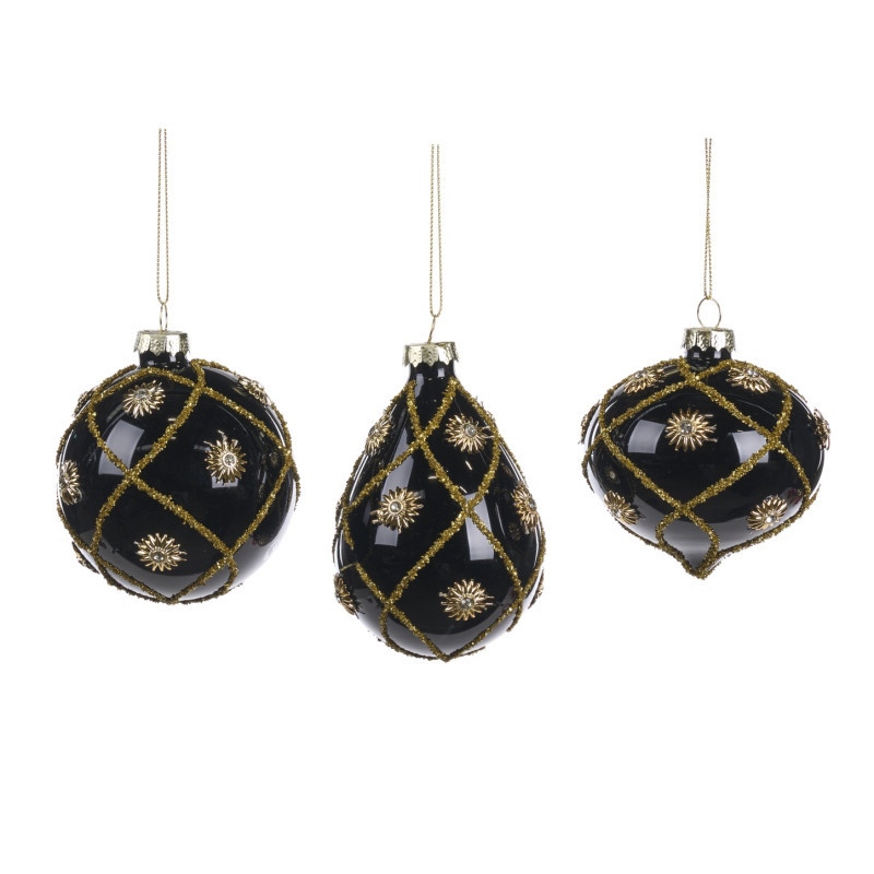 + GLSS NET/STAR BALL/FIN.ORN ASS/3 BLK/GLD 8CM