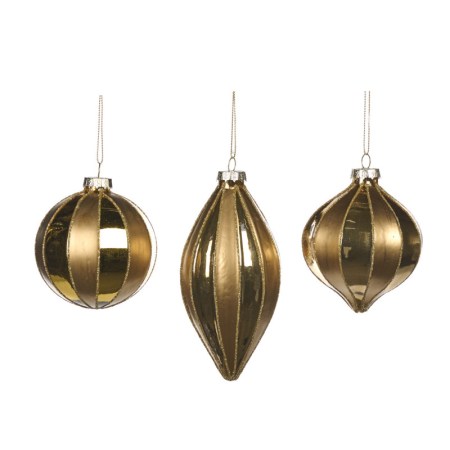 + GLSS VERT.STRIPE BALL/FIN.ORN ASS/3 GLD 8CM
