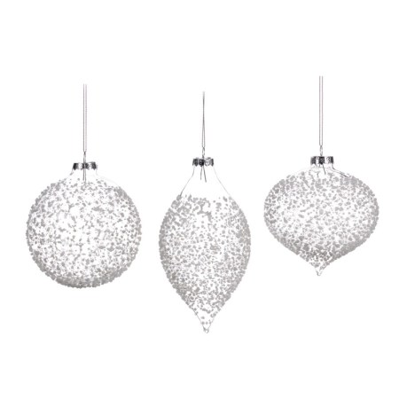 + GLSS CRUSH.BALL/FIN.ORN ASS/3 WH/CLR 10CM