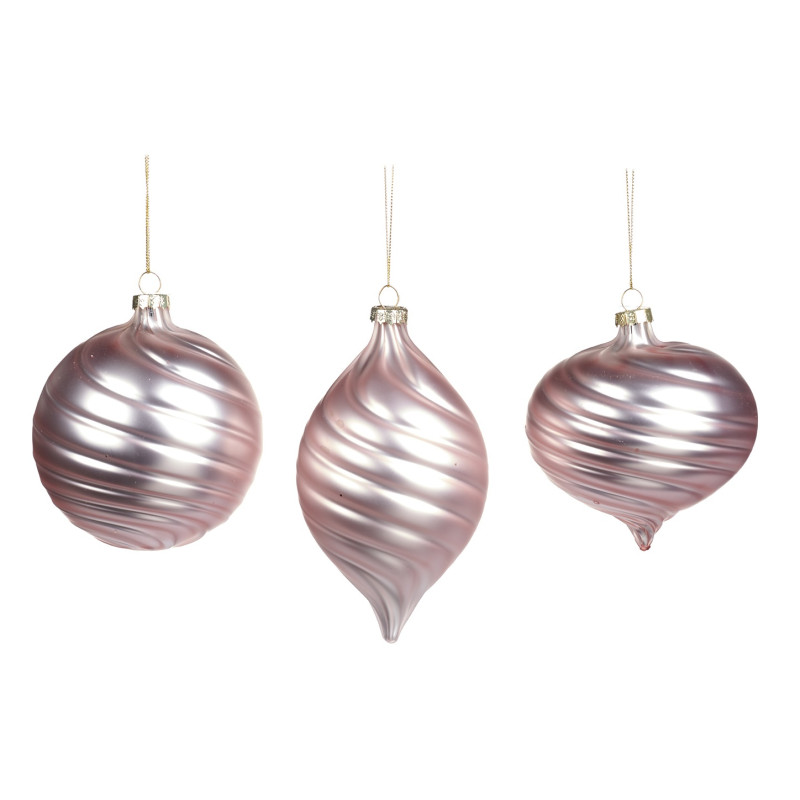+ GLSS MATTE SWIRL BALL/FIN.ORN ASS/3 LT PNK 10CM