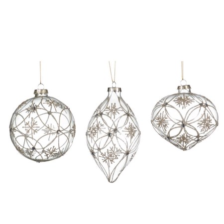 + GLSS GLT NET/SNOWFL.BALL/FIN.ORN ASS/3 CLR 10CM