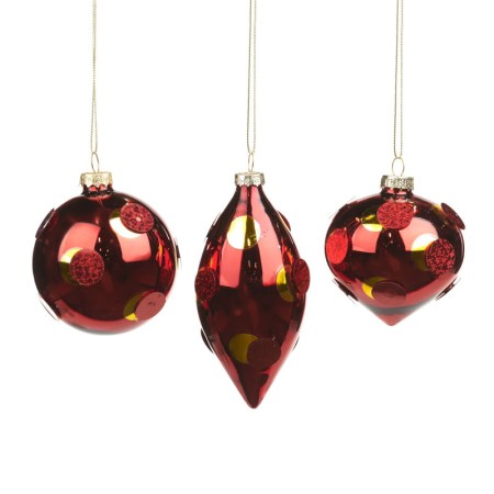 + GLSS SEQ.FOIL DOT BALL/FIN.ORN ASS/3 RD 8CM
