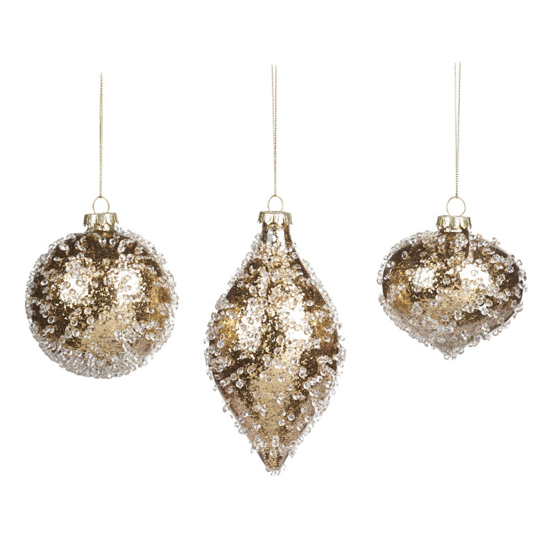 GLSS JEWEL COV.BALL/FIN.ORN ASS/3 GLD 8CM