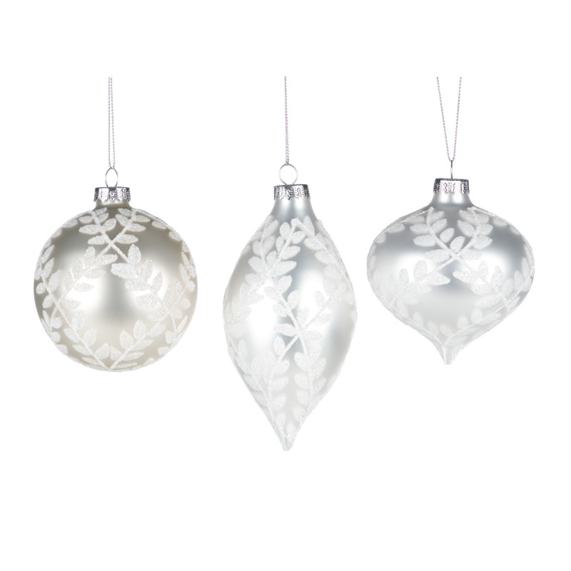 + GLSS MATTE GLT LEAF/VINE BALL/FIN.ORN ASS/3 WH 8
