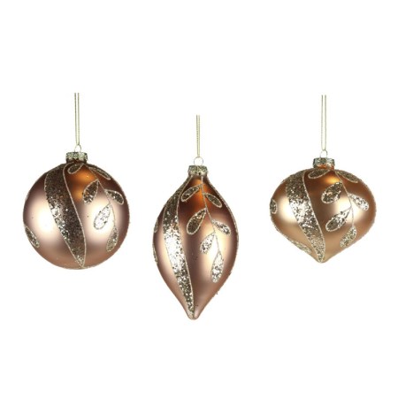 + GLSS GLT VINE/SWIRL BALL/FIN.ORN ASS/3 GLD 10CM