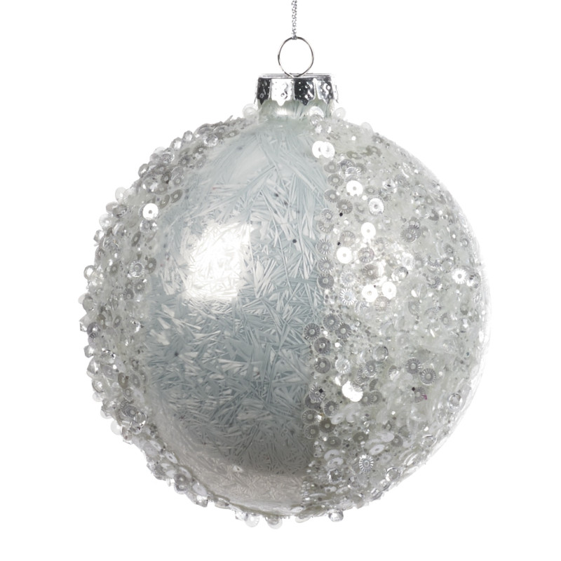 + GLSS SEQ.FROST.BALL WH 10CM
