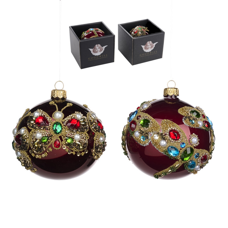 +GLSS JEWEL BUTTERFLY BALL ASS/2 IN BOX RD/GLD 10C