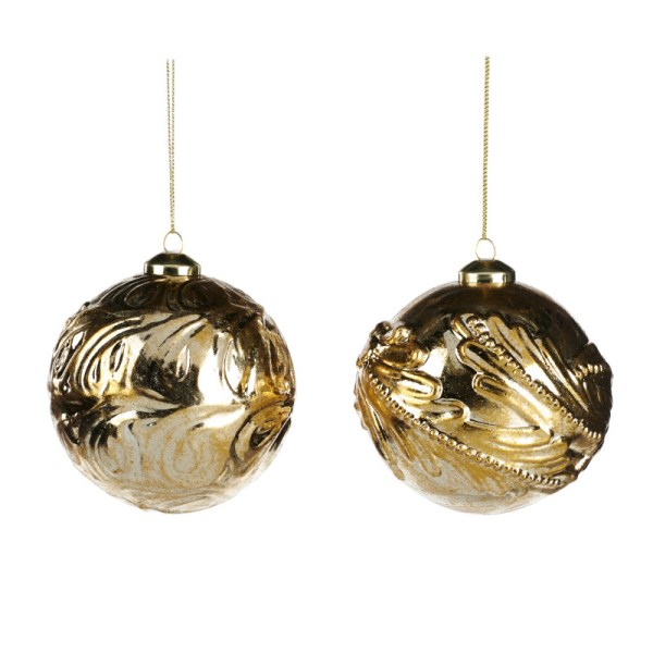 + 3D LEAF BALL ASS/2 GLD 9CM