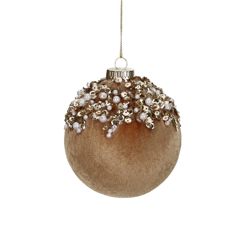 FABR.PEARL/SEQ.TOP BALL GLD/WH 10CM