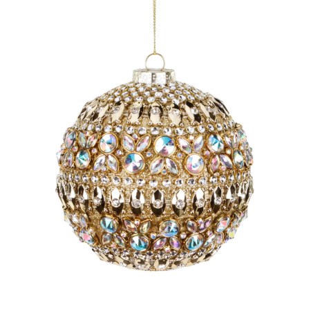 IR.JEWEL COVERED GLT BALL GLD 10CM