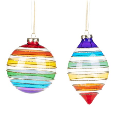 +GLSS RAINBOW STRIPE BALL/FIN.ORN ASS/2 MULTI 12CM