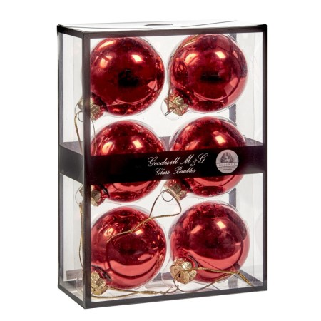 + GLSS UNI BALL BOX/6 SHINY RD 7CM