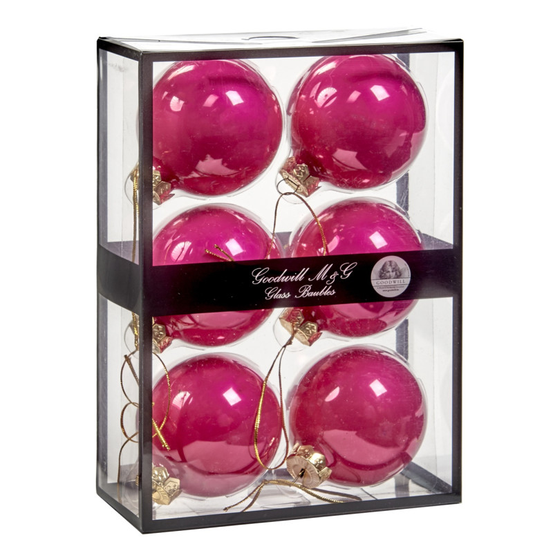 GLSS UNI BALL BOX/6 OPAQUE FUSH.PNK 7CM