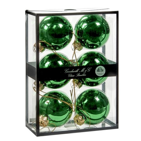 + GLSS UNI BALL BOX/6 SHINY EMER.GRN 7CM