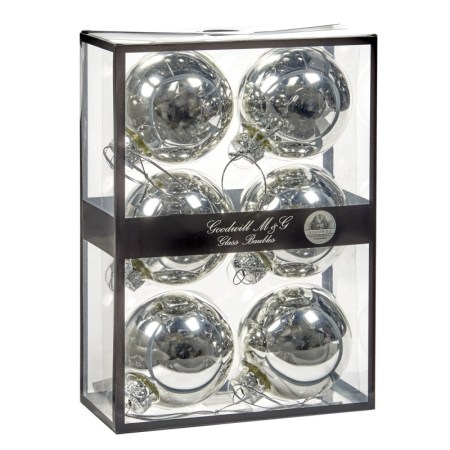 + GLSS UNI BALL BOX/6 SHINY SLV 7CM