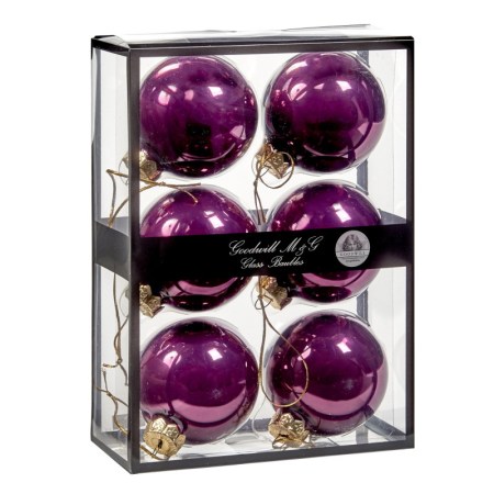 + GLSS UNI BALL BOX/6 OPAQUE PRPL/PNK 7CM