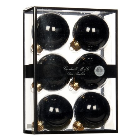 + GLSS UNI BALL BOX/6 SHINY BLK 7CM