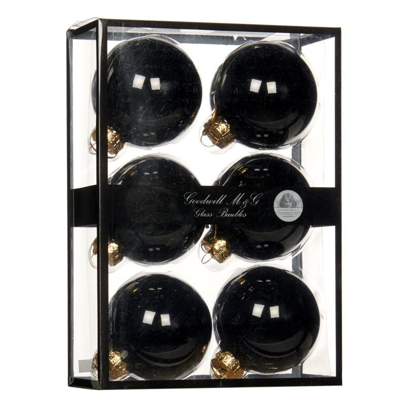 + GLSS UNI BALL BOX/6 SHINY BLK 7CM