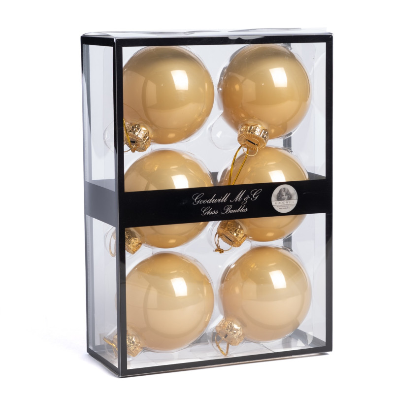 GLSS UNI BALL BOX/6 OPAQUE CRM 7CM