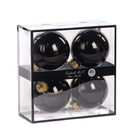 + GLSS UNI BALL BOX/4 SHINY BLK 10CM