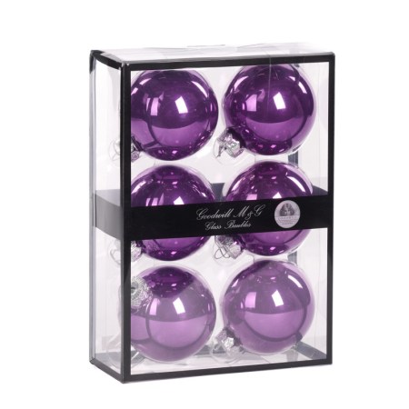 + GLSS UNI BALL BOX/6 OPAQUE PRPL/VIOLET 7CM