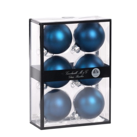 + GLSS UNI BALL BOX/6 MATTE BLU 7CM