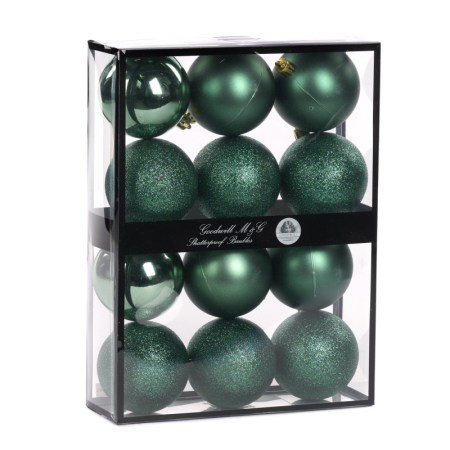 + SHATTERPROOF MIX.BALL BOX/12 GRN/BLU 7CM