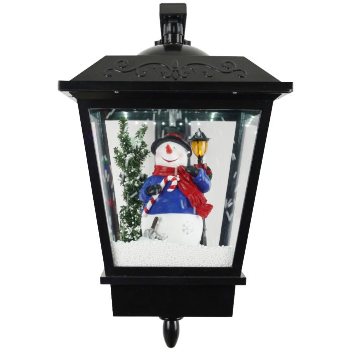 Hanging lantern snowman snowing