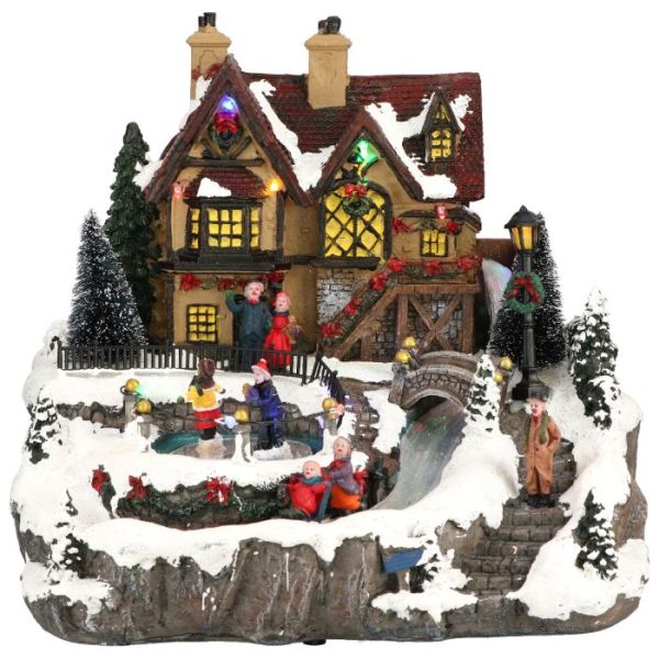 Village house skating animated